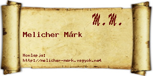 Melicher Márk névjegykártya
