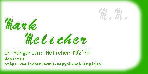 mark melicher business card